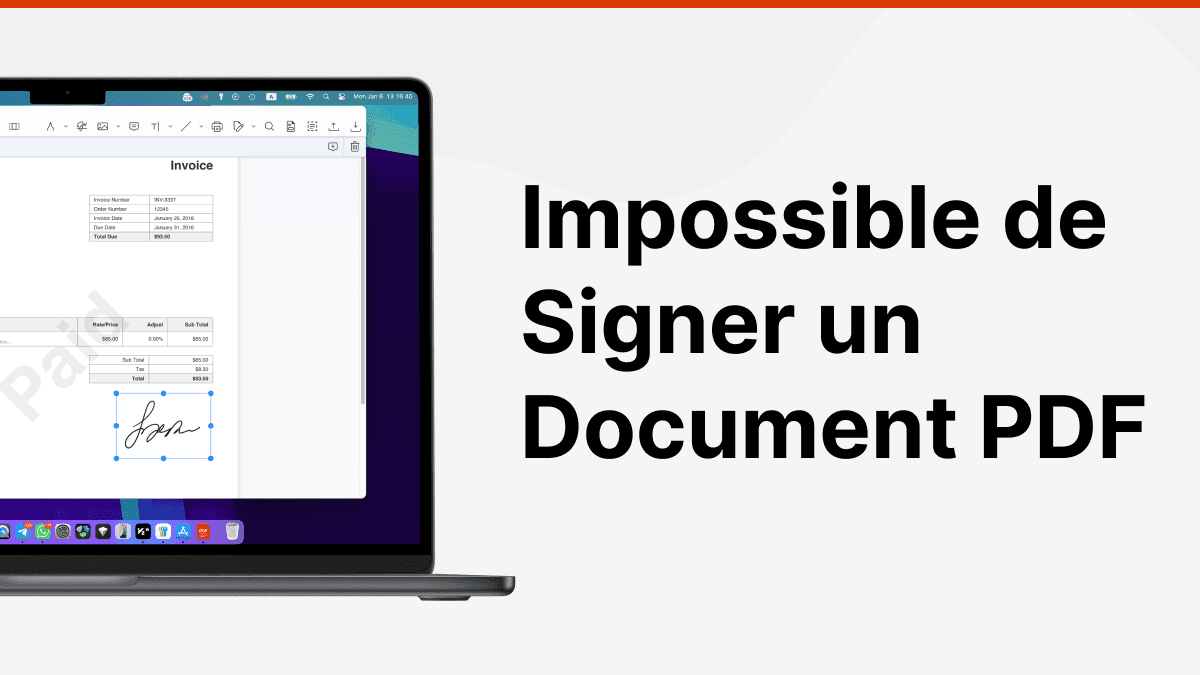 impossible de signer un document pdf